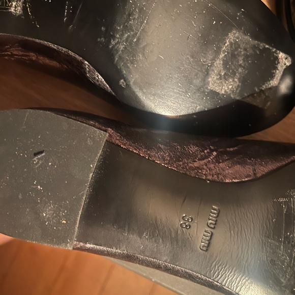 MIU MIU cracked leather crystal embellished loafers. - Picture 5 of 5